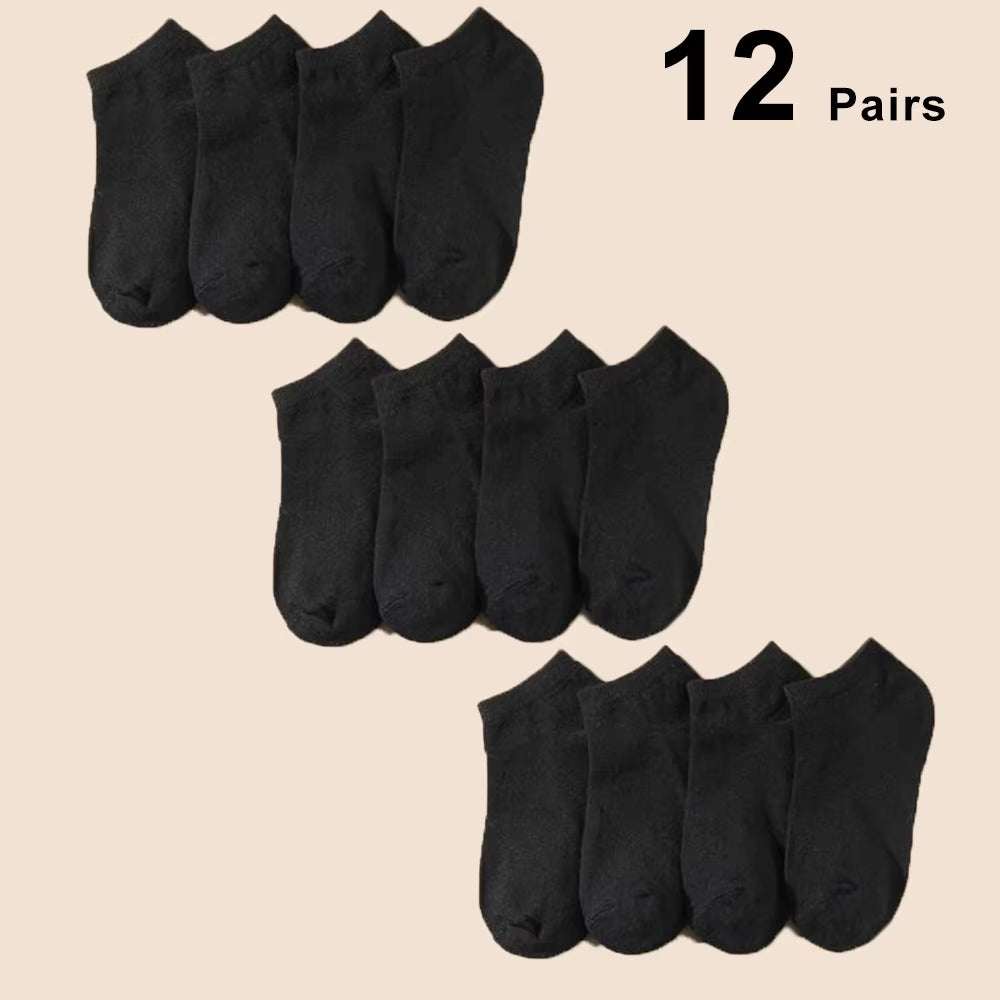 10/12/20/40 Pairs Men Boat Socks Business Sport Sweat Absorption Mature Summer Autumn Solid Color Soft Non Pilling Ankle Socks